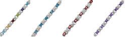 Macy's Semi-Precious Stone and Diamond Accent X0 Link Bracelet Collection in Sterling Silver